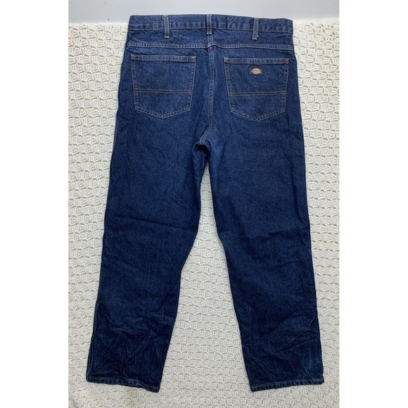 Dickies Jeans  Mens Tag 36x32 Approx (36x30) Straight Leg Dark Blue Denim - Picture 1 of 9